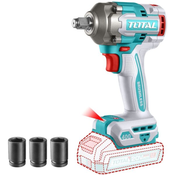 Llave De Impacto Inalamabrica 1/2" Cuerpo Solo 400nm 20V             TIWLI20401-TOTAL
