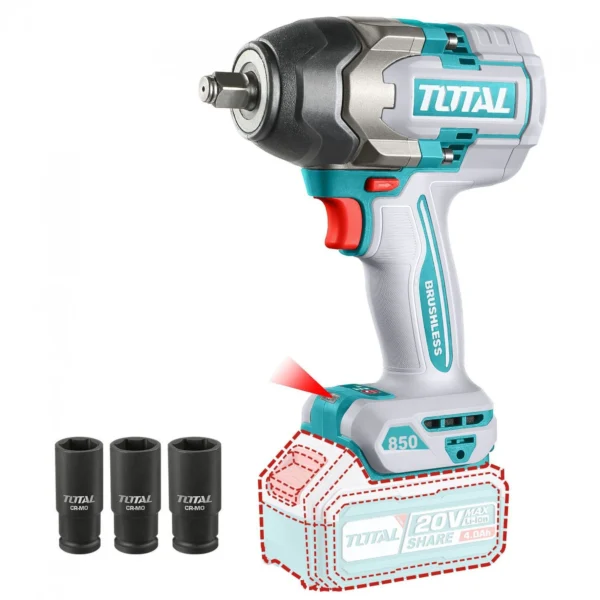 Llave De Impacto 1/2" 850Nm A Batería 20v TIWLI20851-TOTAL - Image 2